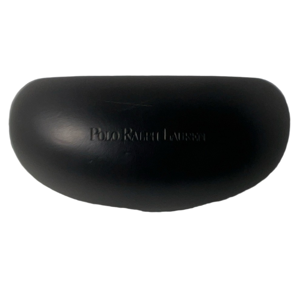 Polo Ralph Lauren Eyeglass Case Black Faux Leather Flip Top Hard Shell Designer